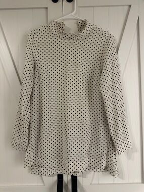 H&M Cream Polka Dot Long Sleeve Blouse
